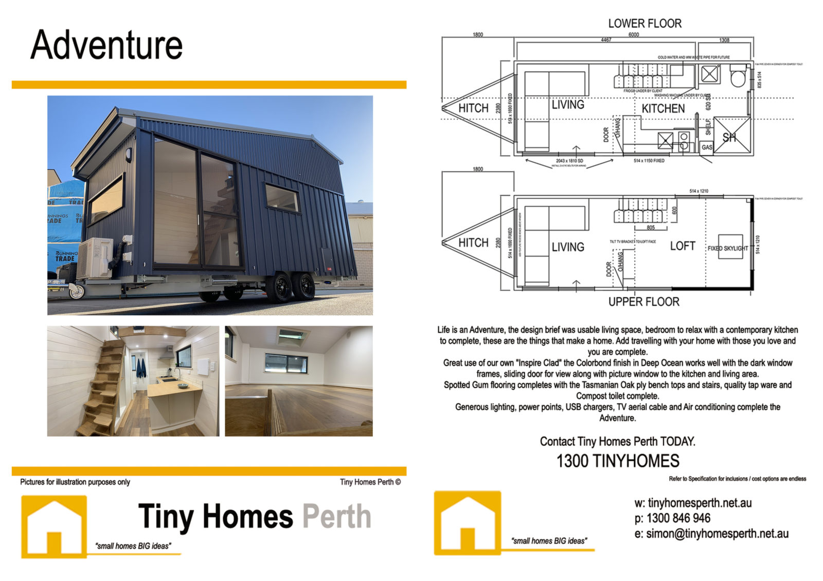 Adventure brochure Tiny Homes Perth